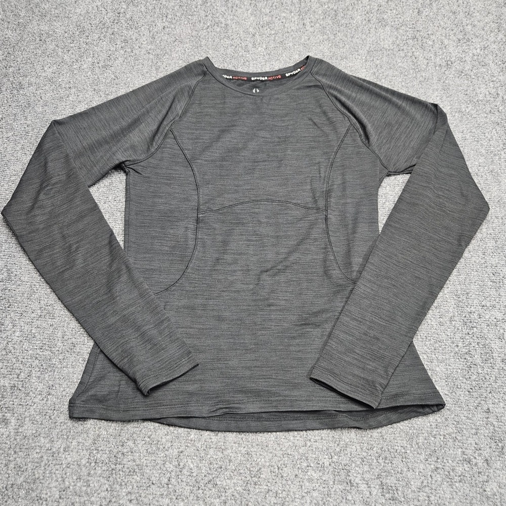 Spyder‎ Active Long Sleeve Top Womens Small Gray Space Dye Athletic Base Layer